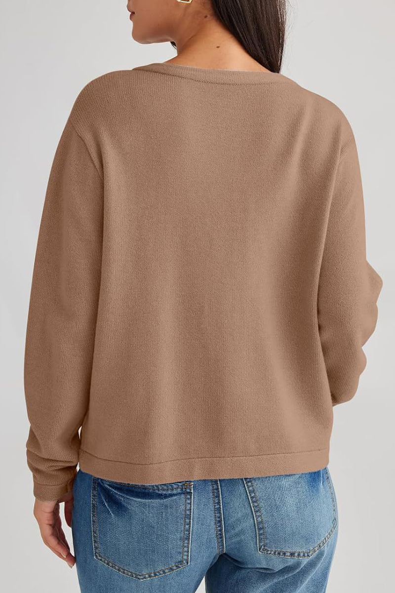 Loverson™ Günlük Günlük Düz Renk Cep Düğmeli O Yaka Dış Giyim (3 Renk)