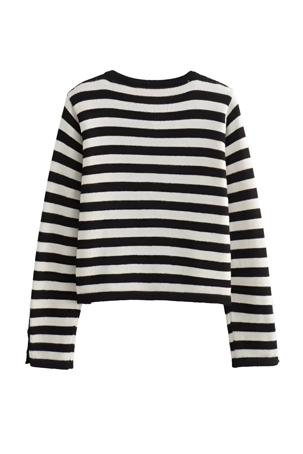 Loverson™ Çizgili Düşük Omuz Uzun Kollu Hırka