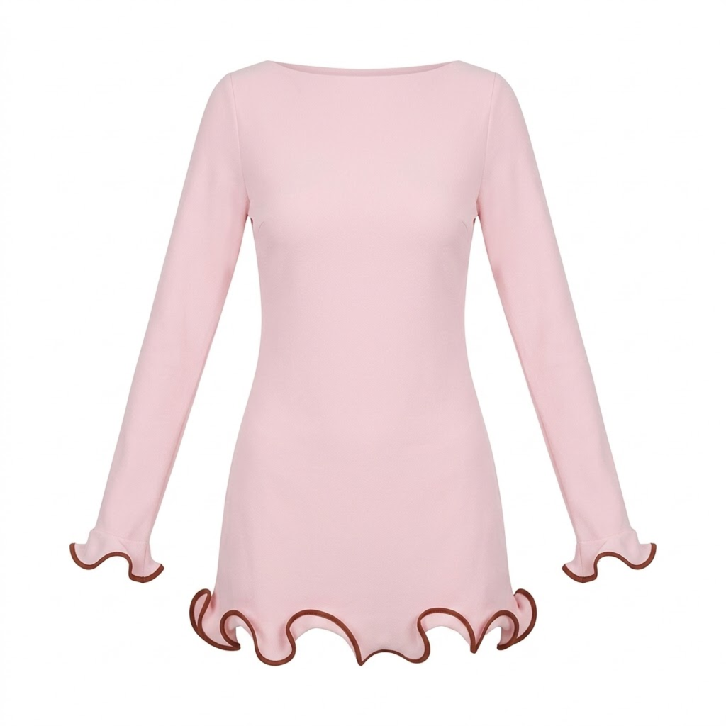 Loverson™  Fırfırlı Mini Elbise