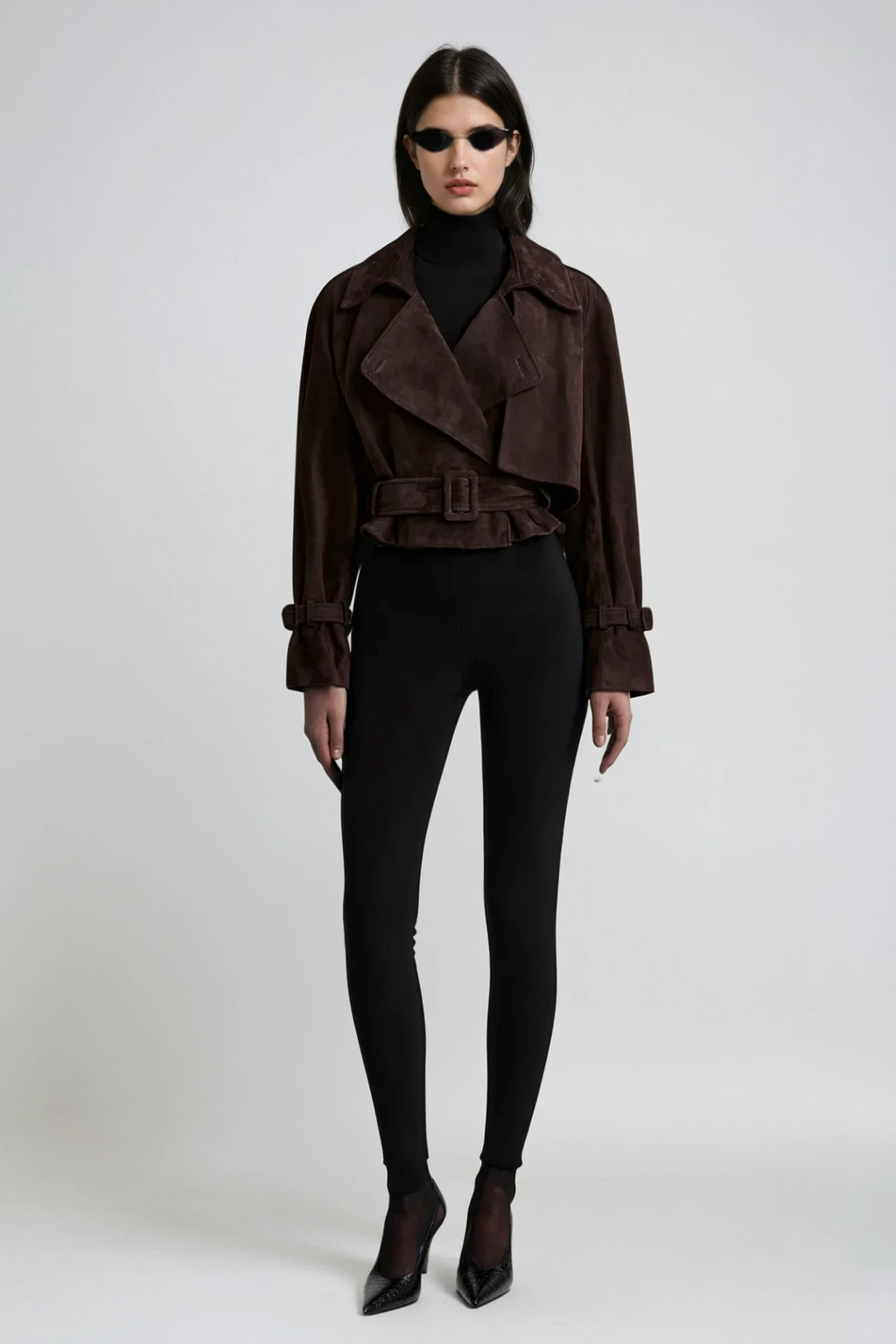 Loverson™ Chioma Yaka Tokalı Süet Ceket