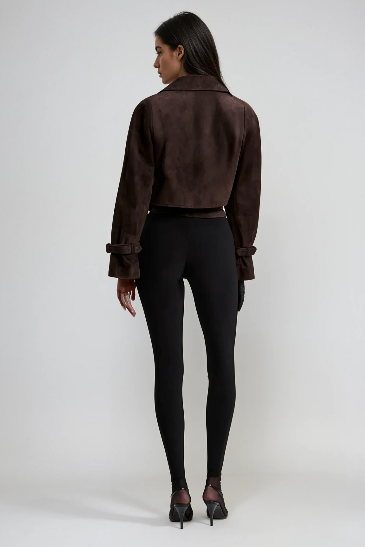 Loverson™ Chioma Yaka Tokalı Süet Ceket