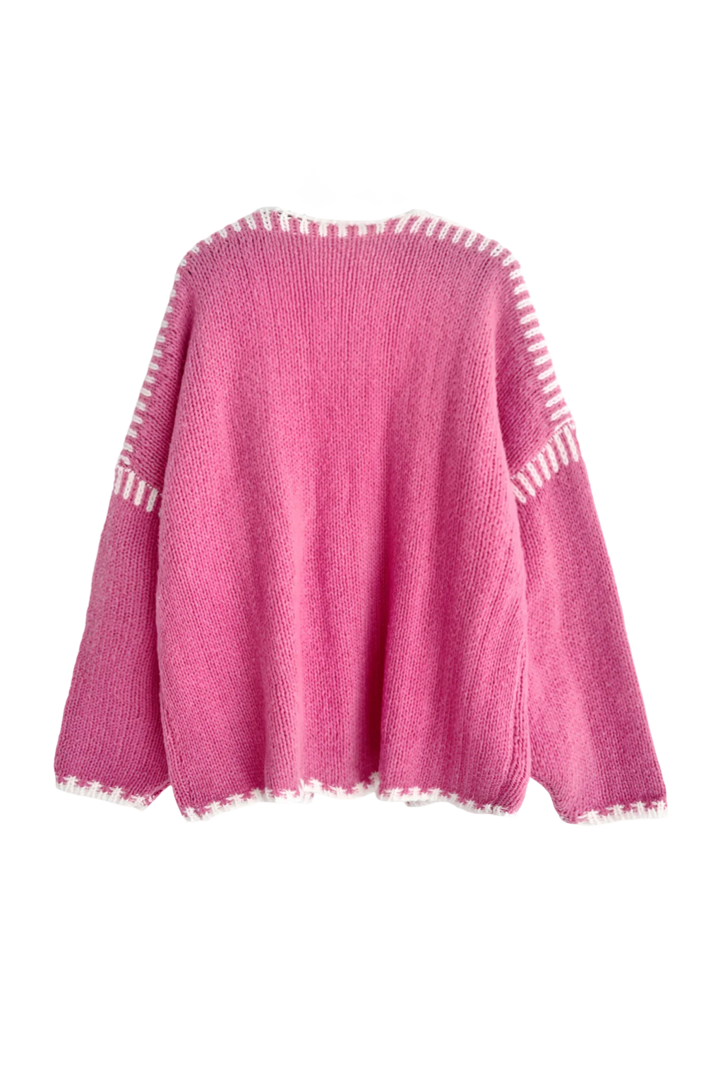 Loverson™ Kontrast Bol Uzun Kollu Hırka