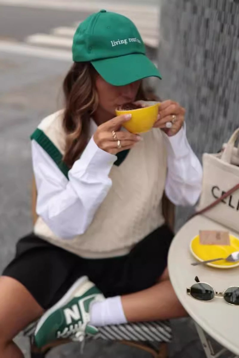 Loverson™ Kablo Örgü Yelek Kazak