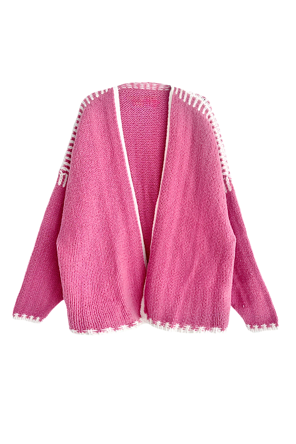 Loverson™ Kontrast Bol Uzun Kollu Hırka