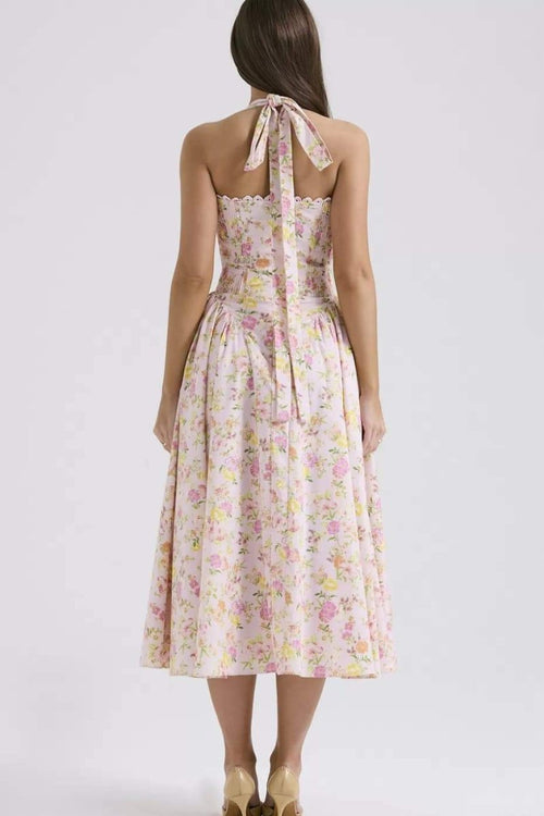 Abigail Halter Yaka Korse Midi Elbise