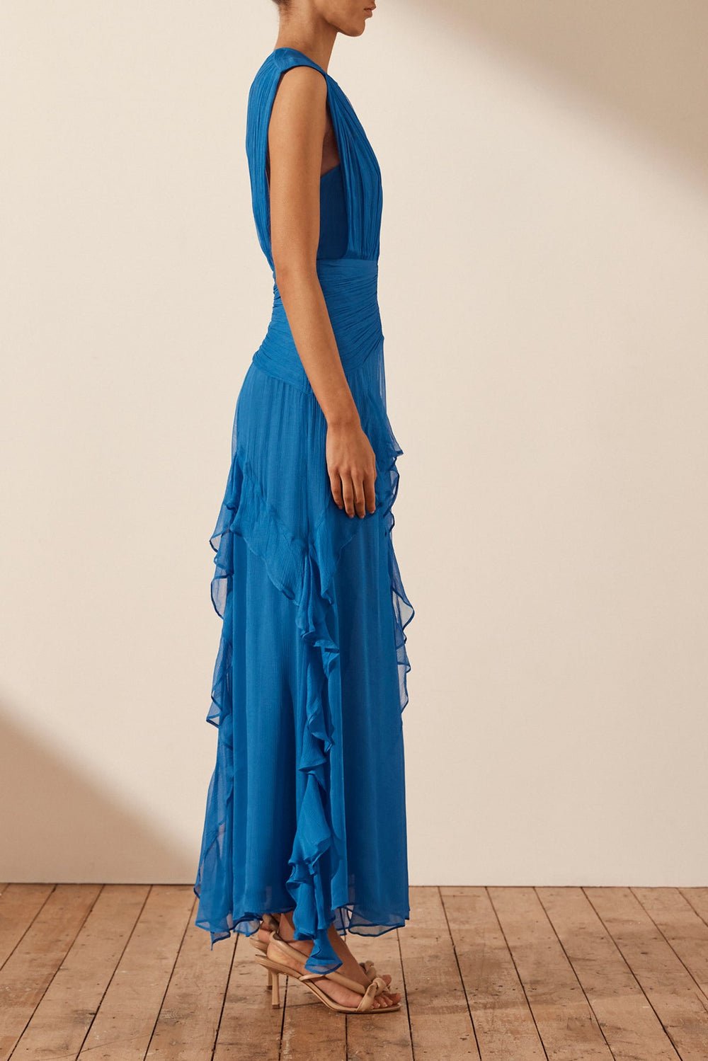 Loverson™ Eileen Göz Kamaştıran Pileli Maxi Elbise